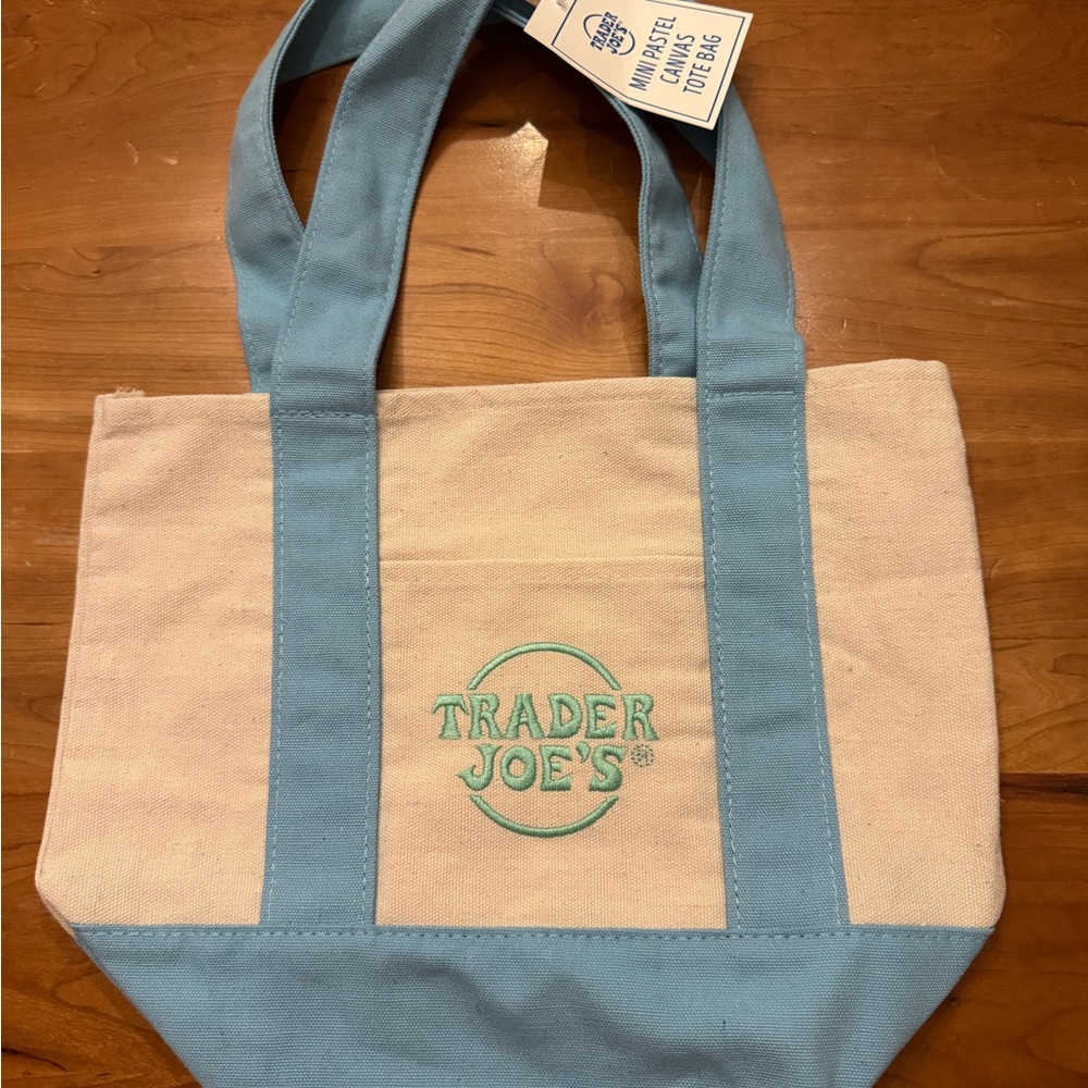 Trader Joe’s, mini spring tote in blue